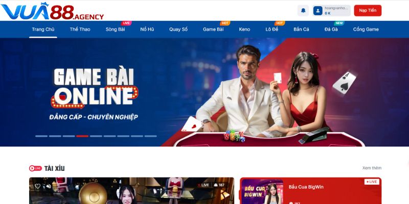 Thiết kế giao diện trang chủ Vua88 bắt mắt, trực quan và thân thiện người dùng. Thiết kế giao diện trang chủ Vua88 bắt mắt, trực quan và thân thiện người dùng.