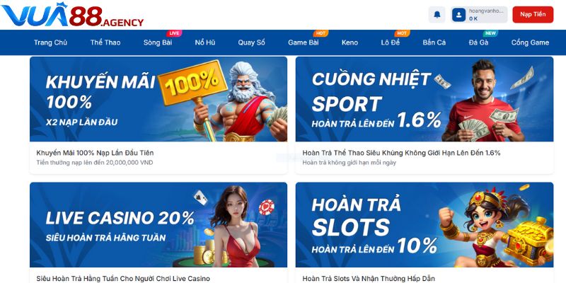Trang chủ Vua88 liên tục triển khai chương trình khuyến mãi hấp dẫn cho thành viên. Trang chủ Vua88 liên tục triển khai chương trình khuyến mãi hấp dẫn cho thành viên.